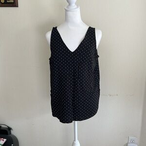 Women’s Old Navy M Blouse/tank black w white polka dots